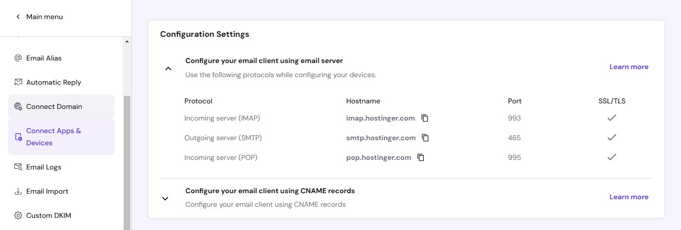 How to activate pop3 in hostinger webmail​?