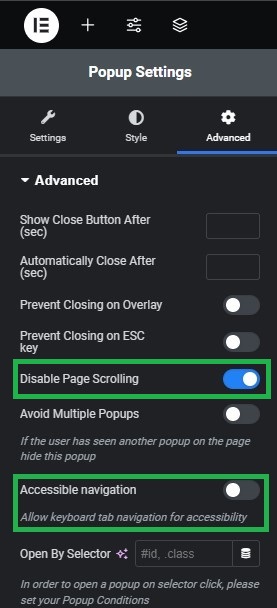 Disable page scrolling to the bottom on appearing popup effectively